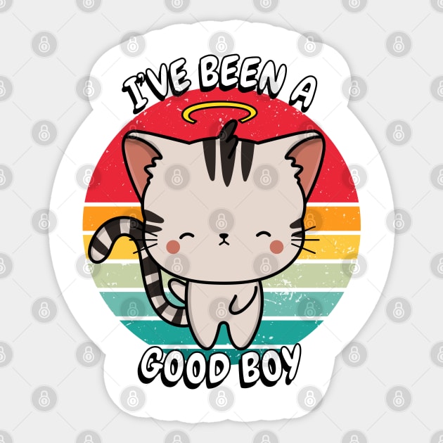 Cute Tabby cat is a good boy Sticker by Pet Station